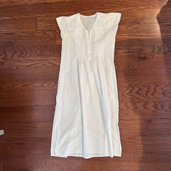 Lewis Frimel Cottagecore Pintuck Cap Sleeve Cotton Nightgown Size Small - Picture 14 of 14
